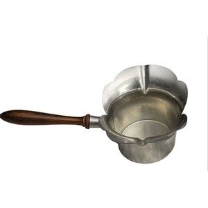 Queen Art Lotus Flower Rim Gravy Boat #105 Hand Made Danish Quality Pewter